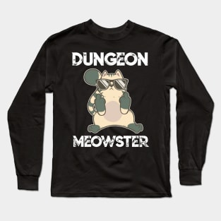 Dungeon Moewster Master Cat RPG DM Funny Gift For Him Her Long Sleeve T-Shirt